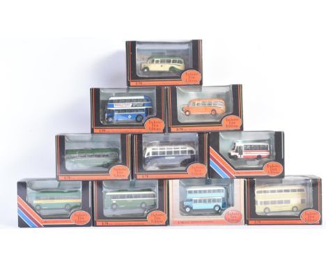 A collection of x10 Gilbow / EFE Exclusive First Editions 1/76 scale boxed diecast model buses to include; Bedford OB, Leylan