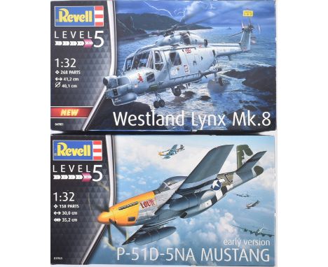 Two Revell made 1/32 scale plastic model kits of aviation interest comprising; 03944 P-51D-5NA Mustang and 04981 Westland Lyn