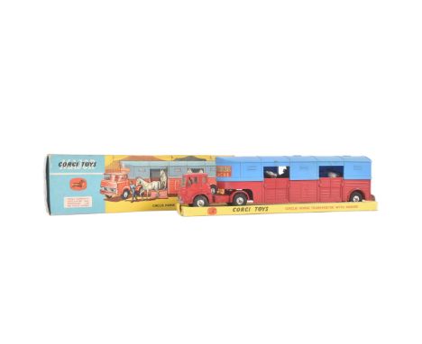 An original vintage Corgi Major Toys boxed diecast model No. 1130 Circus Horse Transporter with Horses. The model appearing i