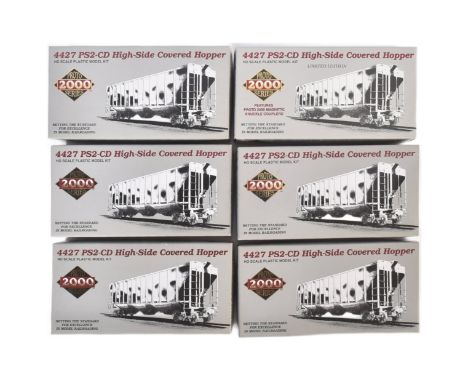 A collection x6 assorted Proto 2000 Series HO / OO gauge model railway trainset locomotive rolling stock model kits. All pre-