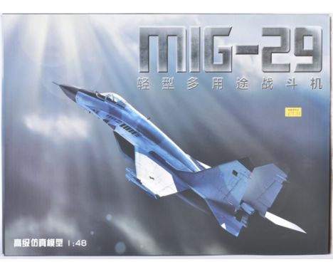 A boxed 1/48 scale diecast model 2628708 MIG-29 fighter jet for the East German (DDR) Luftwaffe. Model appears mint and unuse