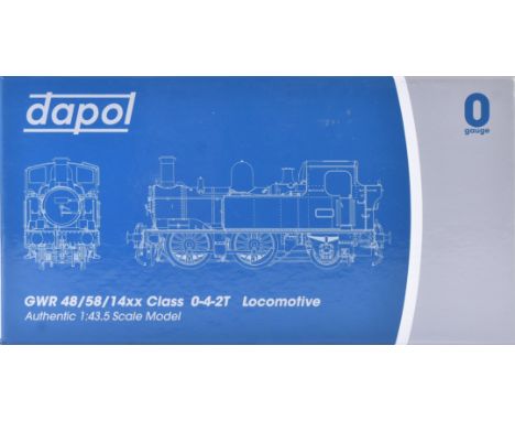An original Dapol O gauge model railway trainset locomotive engine No.&nbsp;7S-006-001 Class 48xx 0-4-2T 4800 in GWR green wi