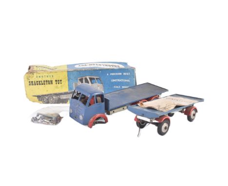 An original vintage Shackleton&nbsp;made diecast clockwork / windup model of a Foden truck with trailer, maintenance / instru