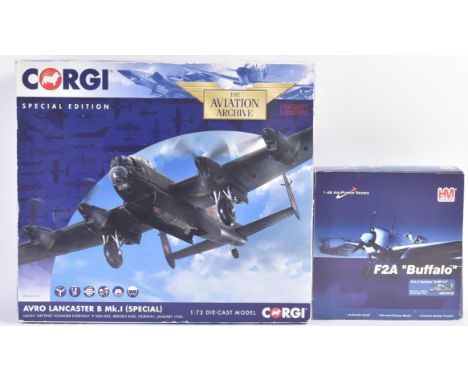 Two boxed diecast model aircrafts of Military interest comprising; Corgi Aviation Archive 1/72 scale Avro Lancaster B. MkI an