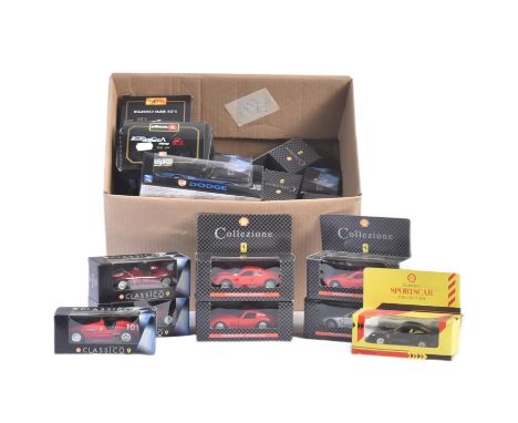 A collection of assorted boxed diecast model cars. Largely Classico Shell / Ferrari Collections along with a Maisto and Bbura