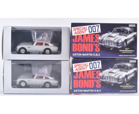 Two boxed Hornby made Corgi Toys James Bond 50th Thunderball Anniversary diecast models No. 04206 Aston Martin DB5. The model