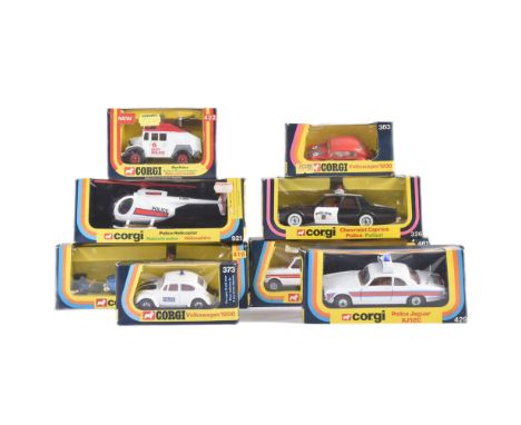 A collection of x8 vintage Corgi diecast model cars of police / emergency service interest. Examples to include;&nbsp; Buick 