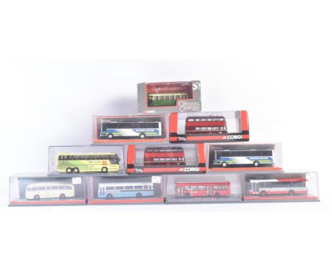 A collection of x10 Corgi ' Original Omnibus ' 1/76 scale boxed diecast model buses to include; AEC Regent, Burlingham Seagul