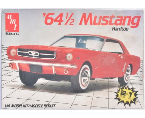 A vintage American AMT ERTL Mustang 64 1/2 Hardtop plastic model kit car. The contents are factory sealed,&nbsp;unused and un