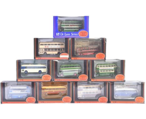 A collection of x10 Gilbow / EFE Exclusive First Editions 1/76 scale boxed diecast model buses to include; Bedford Vega, Leyl