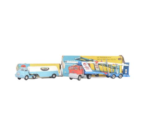 Two vintage Corgi Major Toys boxed diecast models comprising No. 1138 Car Transporter with Ford Tilt Cab ' H ' Series Tractor