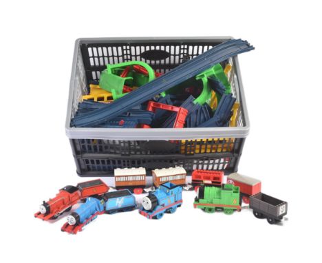 A collection of vintage Tomy made Thomas &amp; Friends / Thomas The Tank Engine mode railway locos, rolling stock, track and 