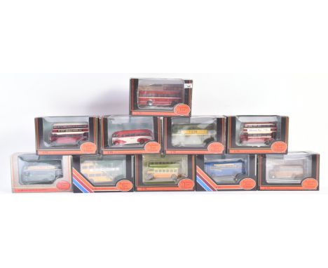 A collection of x10 Gilbow / EFE Exclusive First Editions 1/76 scale boxed diecast model buses to include; Bedford OB, AEC Re
