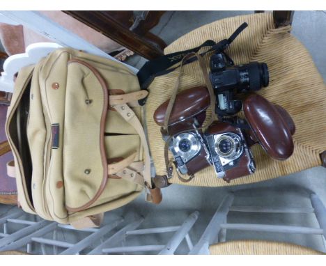 Billingham & Co Canvas Camera Bag with Cameras and Accessories