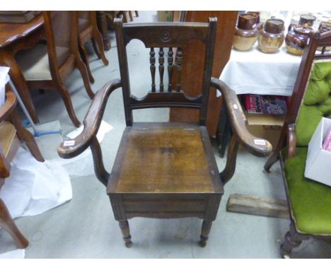 Late 19th century Elbow Commode Chair