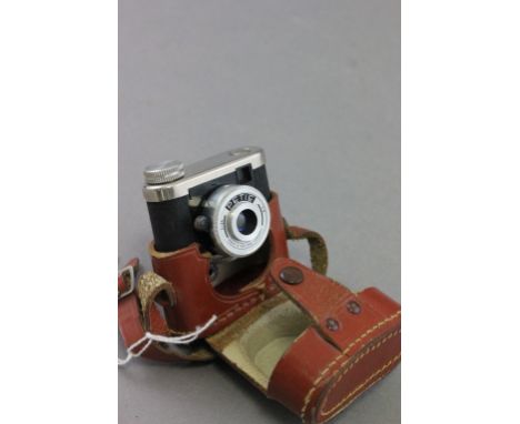German Petie Miniature Camera with Leather Case