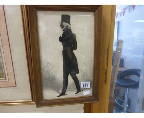 Georgian portrait silhouette of a gentleman dandy gilt framed    