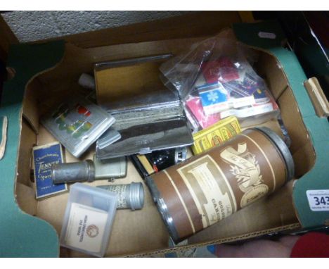 Tray of Mixed Collectables including Prisoner of War Cigarette Case