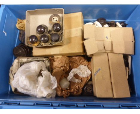 Box of Vintage Ceramic and Bakelite Switches and Plugs