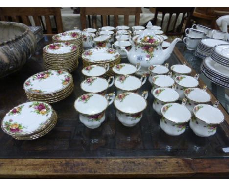 Royal Albert ' Old Country Roses ' Tea and Coffee Service comprising 12 Tea Plates, 8 Coffee Cups, 20 Tea Cups, 6 Coffee Sauc