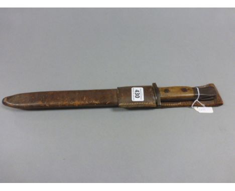 WWI Canadian Ross bayonet with scabbard and leather frog