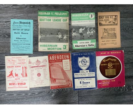 1950s Scottish Football Programmes: 50/51 Aberdeen v Hearts reserves, 52/53 Aberdeen v Leith 2 small holes, 52/53 Hibs v Mort