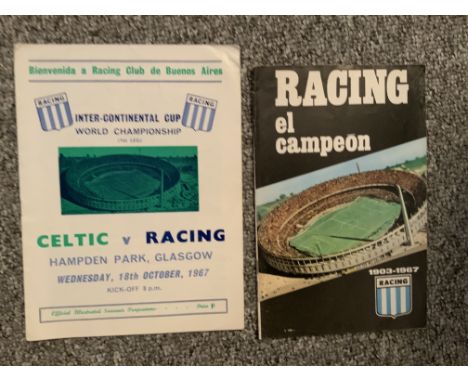 1967 Buenos Aires v Celtic World Club Final Football Programmes: Both legs in good condition. Celtic home has score to team p