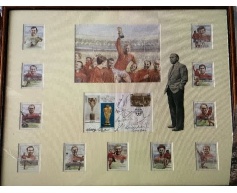 England 1966 World Winners Fully Signed Framed Print: First day cover fully signed by all of the 11 England players that beat
