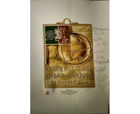 Celtic 1967 European Cup Winners Signed Football Print: This stunning limited edition print number 31/100 was produced in 199