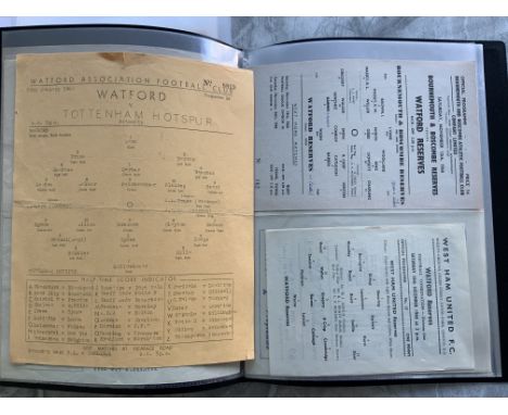 Watford Reserve + Youth Football Programme Collection: Superb private collection mainly from 1959 to 1963. Home and away to i