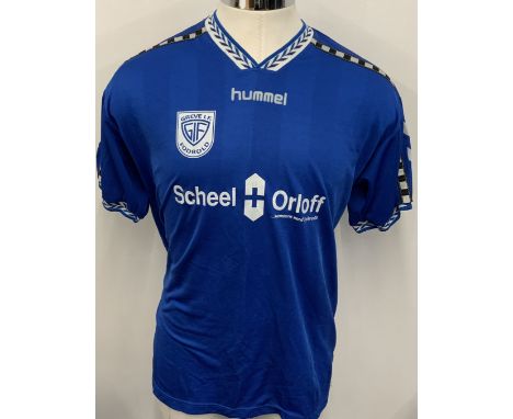 Greve ( Denmark ) Match Worn Football Shirt: Blue short sleeve number 3 shirt. Obtained from West Brom player John Wile who w