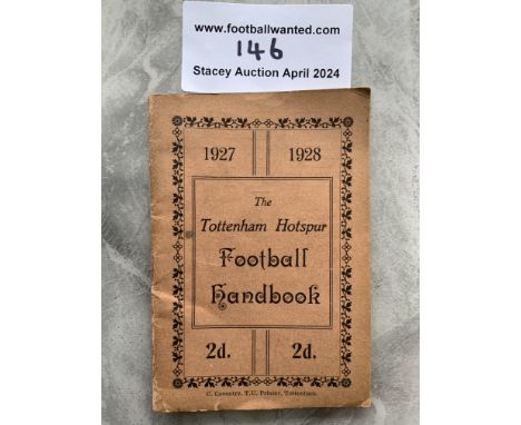 1927 - 1928 Tottenham Football Handbook: Excellent condition unwritten handbook.