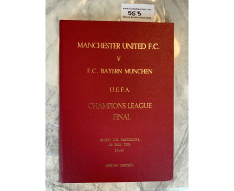 1999 Champions League Final Rare Hardback Football Programme: Bayern Munich v Manchester United limited edition hardback prog