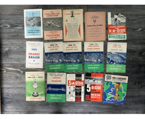 Big Match Football Programmes: Includes FA Cup finals for 55 sof, 56 fold, 4 x 61, 62. 1963 European Cup final with ticket, 2