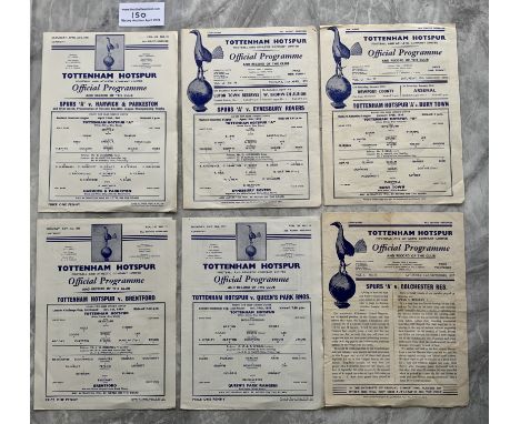 Tottenham LCC + ECL Home Football Programmes: London Challenge Cup v 57/58 Colchester 59/60 Brentford QPR. Eastern Counties L