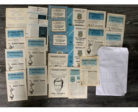 Tottenham Early To Mid 1960s Home Football Programmes: 60/61 x 17 with duplication, Quantity of European plus testimonials, 1