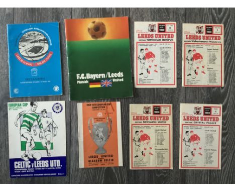 Leeds United Big Match European Football Programmes: 1973 ECWC Final v AC Milan in good condition with pin hole. 1975 Europea