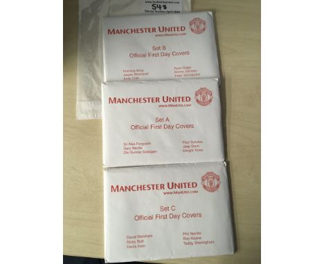 Manchester United 1999 Treble Season Signed First Day Covers: 3 envelopes all with 6 FDCs in. All have auto pen autograph of 