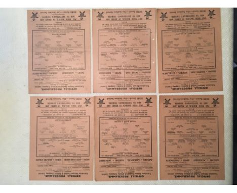 44/45 Tottenham Home Football Programmes: Good condition single sheets to include Arsenal friendly. One has punched holes. Mu