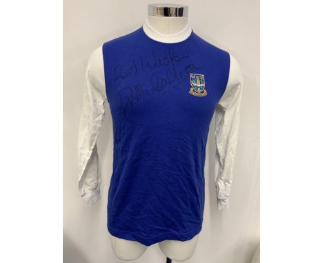 Sheffield Wednesday McCalliog Signed Football Shirt: Retro shirt signed boldly to front Best Wishes Jim McCalliog who played 