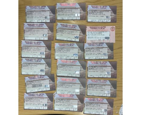 1995/96 Manchester United Home Football Tickets: Matches v Bolton, Middlesbrough, Southampton, Chelsea, Sheff Wednesday, Newc