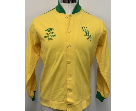 West Brom 1978 FA Cup Semi Final Tracksuit Top: Worn by John Wile in the semi final v Ipswich. Yellow long sleeve top in exce