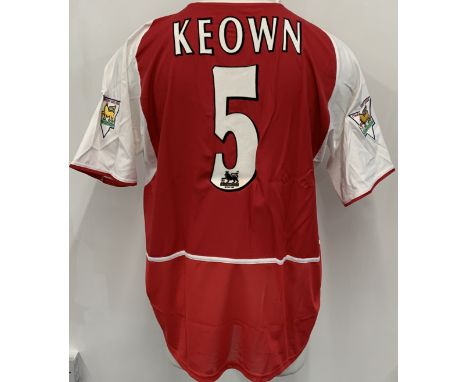 Keown Arsenal 02/03 Home Match Worn Football Shirt: Red Nike 02 short sleeve shirt with inner mesh removed. Premier League Ch