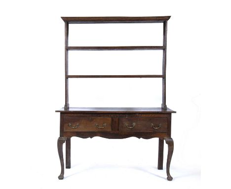 Oak dresser19th Century, with open shelf rack and drawers below, 136cm wide x 50cm deep x 192cm highCondition report: At pres