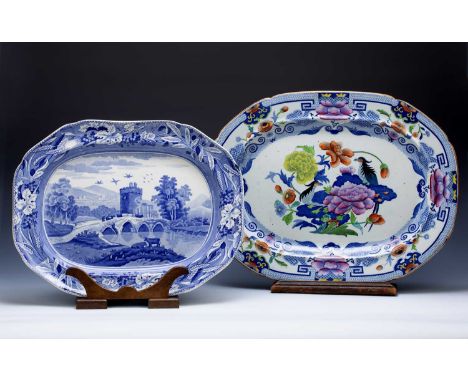 Stephen Folch & Sons Staffordshire ironstone meat plate or platterImari pheasant and flowers pattern, marked to the reverse, 