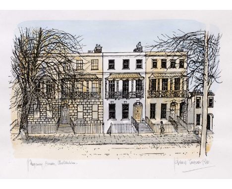 Robert Tavener (1920-2004)'Regency houses, Cheltenham' lithograph, signed and titled in pencil, lower right, unframed, 28cm x