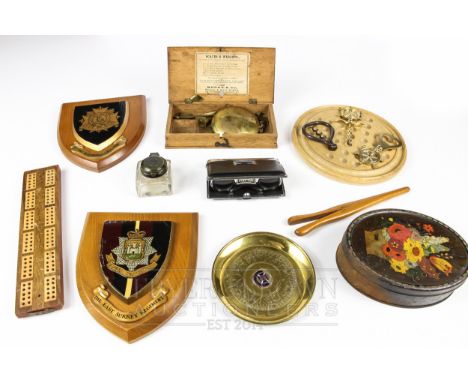 A selection of antique and vintage collectables, including scales and weights by Moore &amp; Co.; Vida-Vue opera glasses; a s