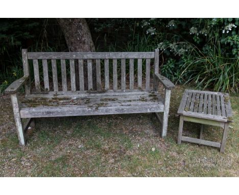 A wooden bench; and a table (2)