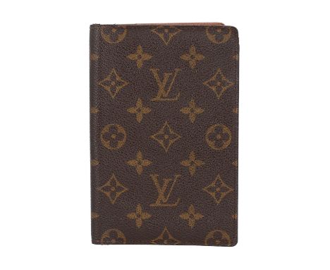 LOUIS VUITTON VINTAGE Reisepasshülle, Koll. 1999. Monogram Canvas Serie, hellbraunes Innenleben mit Halterung für Pass. Leich