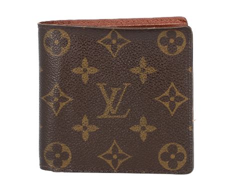 LOUIS VUITTON Portemonnaie "MARCO", Koll. 2005. Akt. NP.: 405,-€. Monogram Canvas Serie mit Hellbraunem Innenleben, einem Mün